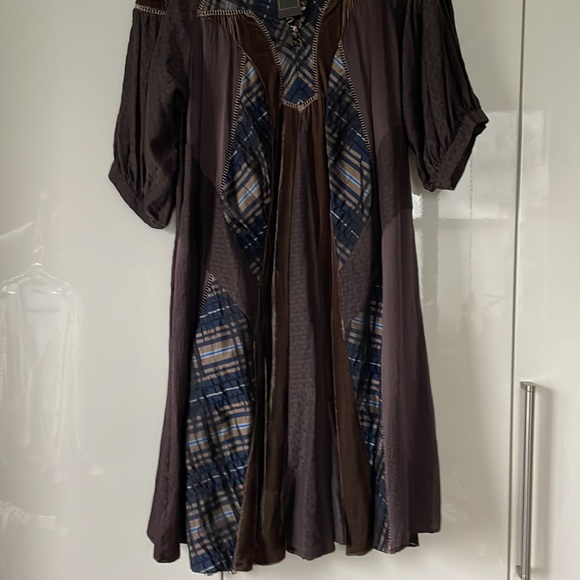 BCBGMAXAZRIA Multi colored Dress in Brown/Gold/Blue Size-Small/fits M/L NWT - Picture 11 of 13